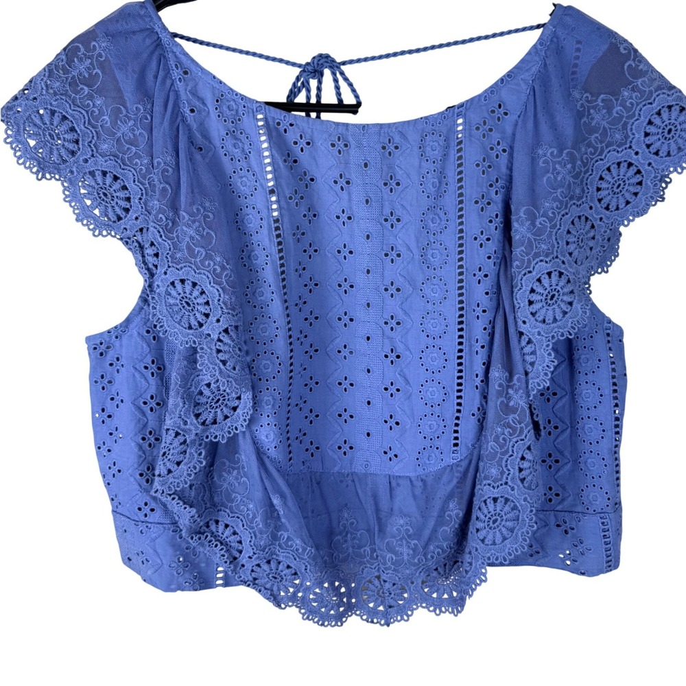 Altar'd State Blue Eyelet Crop Top